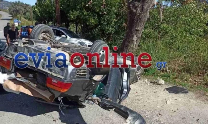 Τροχαίο στην Εύβοια: Αναποδογύρισε ΙΧ – Επιχείρηση για τον απεγκλωβισμό του οδηγού (εικόνα)