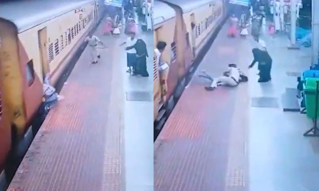 Ινδία: Γυναίκα που γλίστρησε στο κενό μεταξύ συρμού και αποβάθρας σώθηκε την τελευταία στιγμή