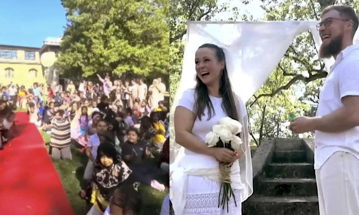 Δασκάλα παντρεύτηκε συνοδεία όλων των μαθητών της – Η συγκινητική έκπληξη των παιδιών