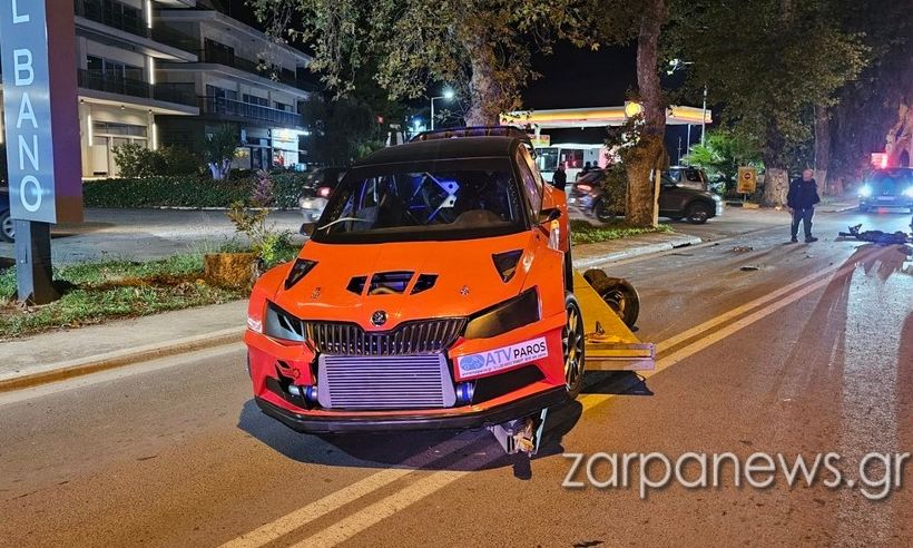 Χανιά: Τροχαίο ατύχημα με όχημα που μετέφερε αγωνιστικό αυτοκίνητο