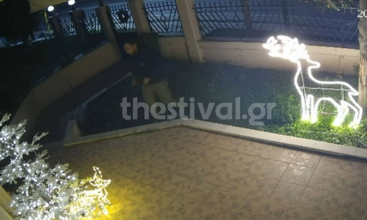 Θεσσαλονίκη: Διαρρήκτης κλέβει λαμπιόνια και στολίδια – Δείτε βίντεο