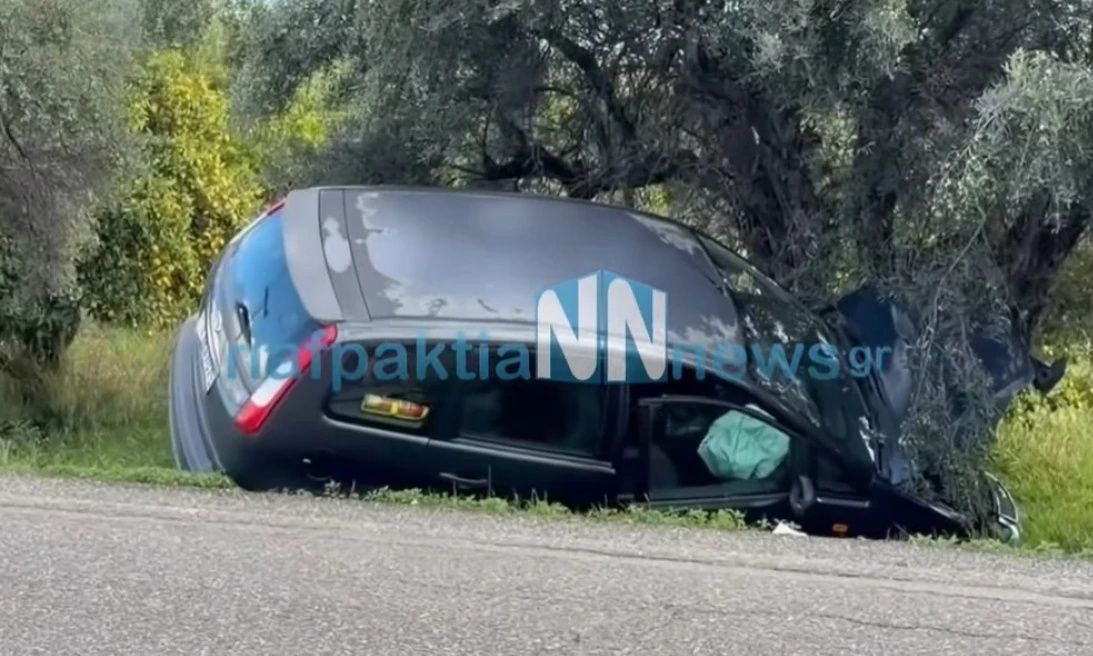 Ναύπακτος: Αυτοκίνητο βγήκε εκτός ελέγχου και προσέκρουσε πάνω σε δέντρο