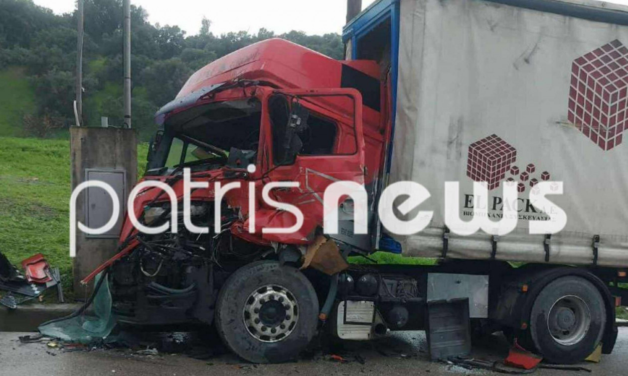 Σοβαρό τροχαίο με δύο νταλίκες στην Πατρών–Πύργου – Ένας τραυματίας