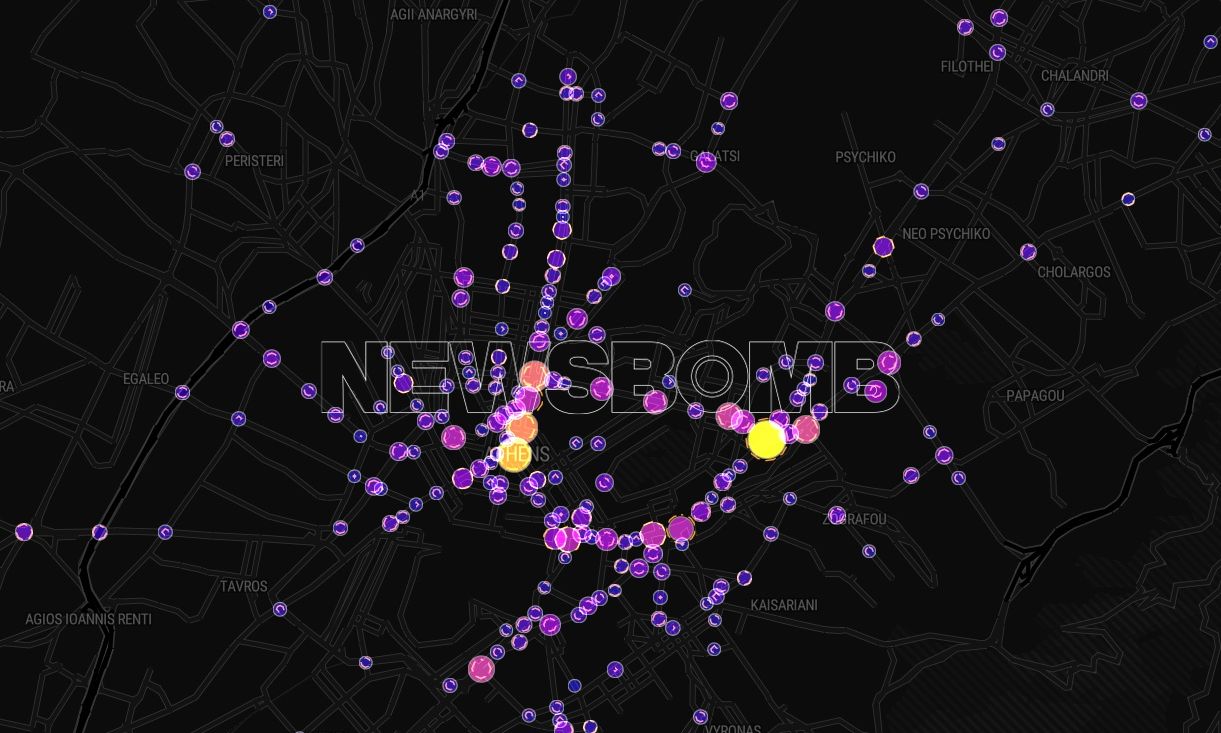 Οι «κόκκινες ζώνες» για τροχαία στους δρόμους της Αττικής – Αναλυτικός χάρτης του Newsbomb