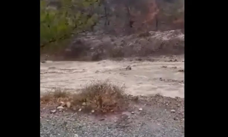 Κρήτη: Ζημιές στις πυρόπληκτες περιοχές της Ιεράπετρας και διακοπή κυκλοφορίας από την κακοκαιρία