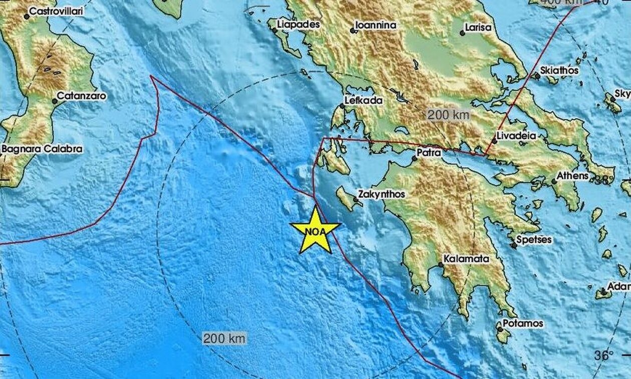 Ισχυρός σεισμός 5,2 Ρίχτερ νοτιοδυτικά της Ζακύνθου