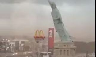 Βραζιλία: Η στιγμή που το Άγαλμα της Ελευθερίας καταρρέει εξαιτίας ισχυρών ανέμων – Δείτε βίντεο