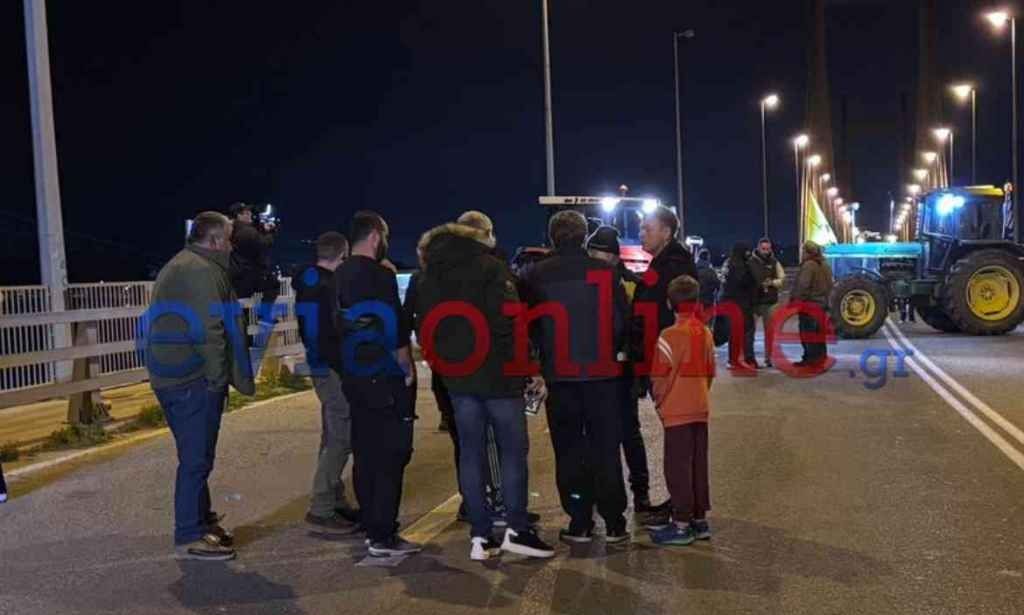 Μπλόκα αγροτών: Κλειστή η Υψηλή Γέφυρα της Χαλκίδας – Βίντεο
