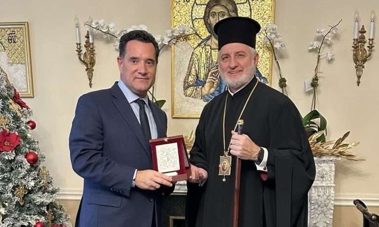 Συνάντηση Άδωνι Γεωργιάδη με Αρχιεπίσκοπο Αμερικής κ. Ελπιδοφόρο