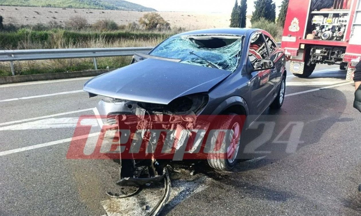 Αχαΐα: Αυτοκίνητο καρφώθηκε σε προστατευτικές μπάρες στο ύψος του Αστερίου Ερυμάνθου
