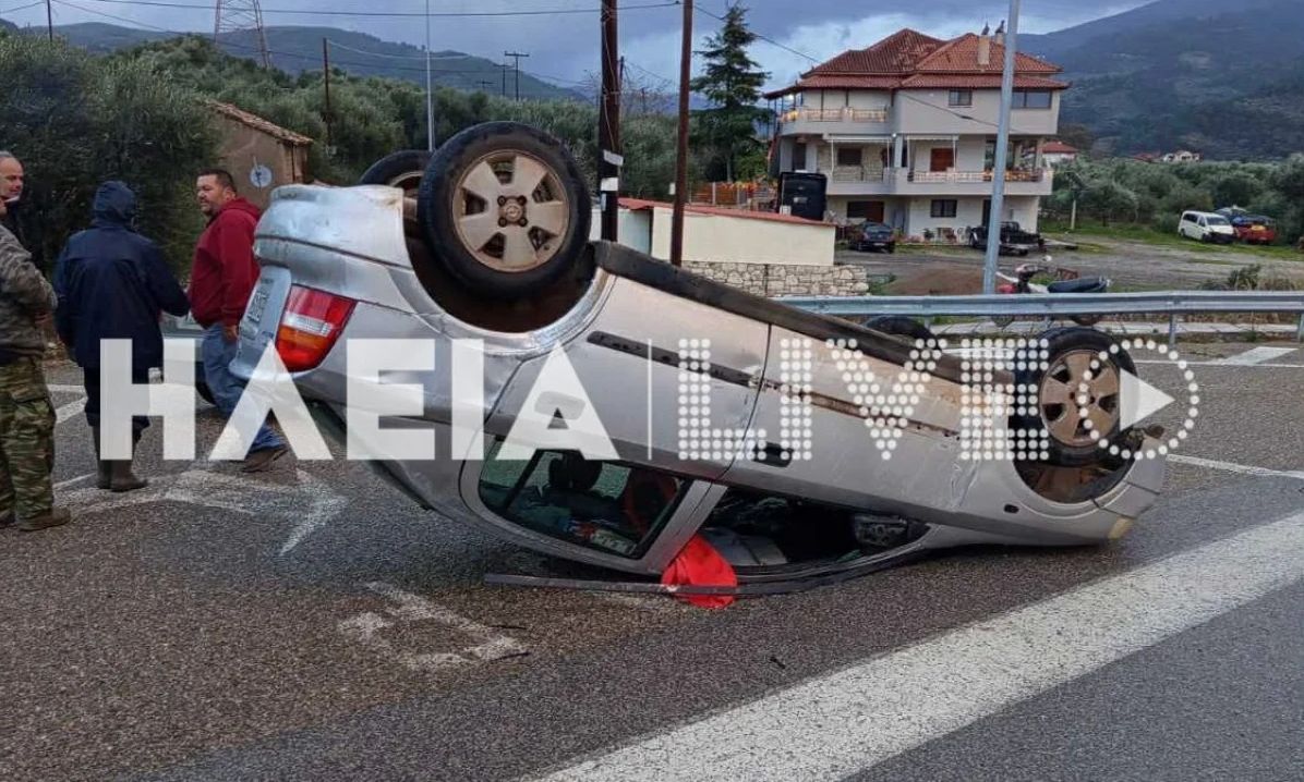 Ηλεία: Ανεμοστρόβιλος αναποδογύρισε αυτοκίνητο εν κινήσει στο Γιαννιτσοχώρι – Τρόμος για την οδηγό