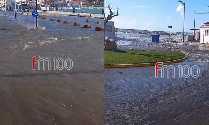 Λήμνος: Στο έλεος θυελλωδών ανέμων το λιμάνι – Στεριά και θάλασσα έγιναν ένα