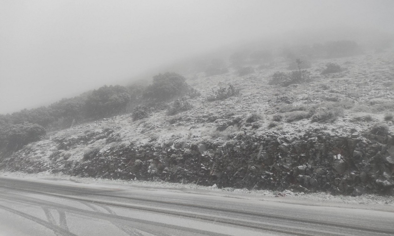 Κρήτη: Χιόνια στα ορεινά, χαλαζοπτώσεις σε Ηράκλειο και Λασίθι – Κλειστά σχολεία στη Βιάννο – Βίντεο