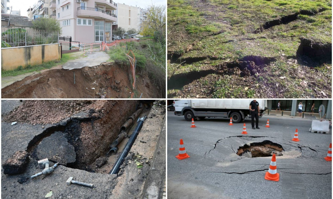 Πέντε καθιζήσεις μέσα σε 28 ημέρες σε δρόμους της Αττικής – Πού καταγράφηκαν οι πιο σοβαρές