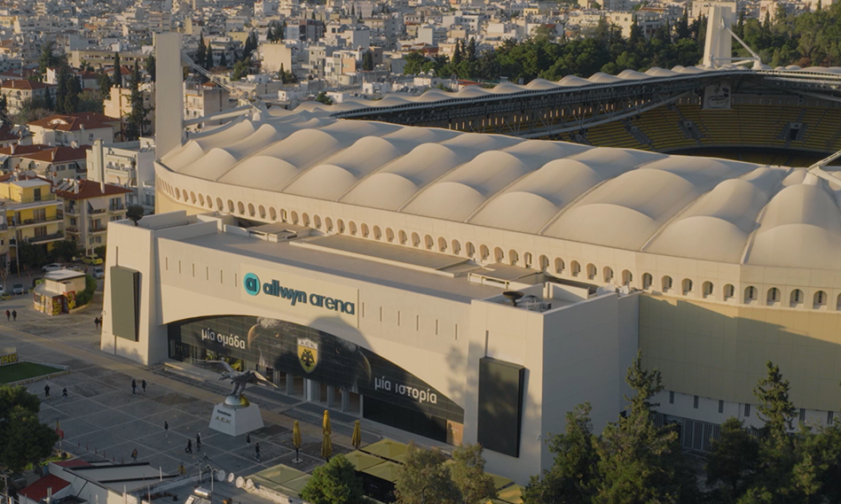 Η Allwyn Arena είναι εδώ! Ολοκληρώθηκε το rebranding στο γήπεδο της ΑΕΚ