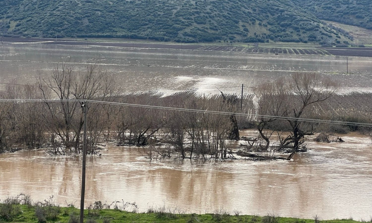 Υπερχείλισε ο Πηνειός έξω από τη Λάρισα: Πλημμύρισαν αγροτικές εκτάσεις – Βίντεο