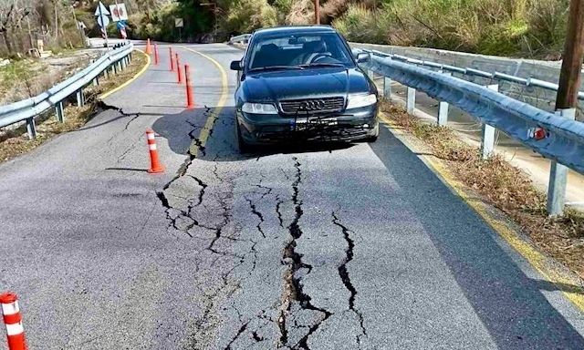 Κατολίσθηση στην παλιά εθνική οδό Καλαμάτας–Σπάρτης – Με παράκαμψη διεξάγεται η κυκλοφορία