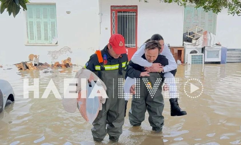 Κακοκαιρία: Απεγκλωβισμοί κατοίκων στον Πύργο από την ισχυρή νεροποντή – Πλημμύρισαν σπίτια -Βίντεο