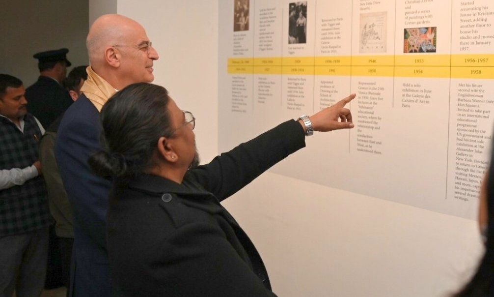 Νίκος Δένδιας: Επισκέφτηκε την Πινακοθήκη Μοντέρνας Τέχνης και έκθεση για τον Χατζηκυριάκος-Γκίκα