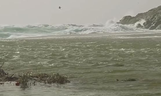 Μύκονος: Στο «σφυρί» των θυελλωδών ανέμων – Εντυπωσιακές εικόνες από Καλαφάτη και Αγράρι