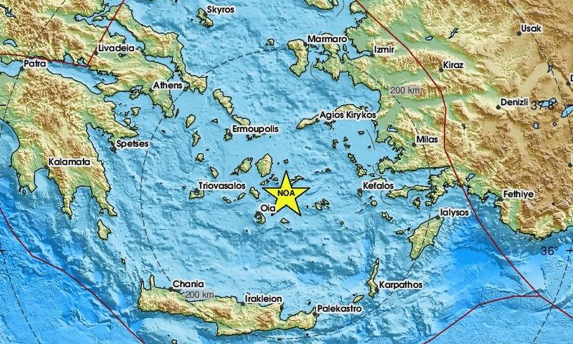 Σεισμός 3,1 Ρίχτερ κοντά στην Αμοργό