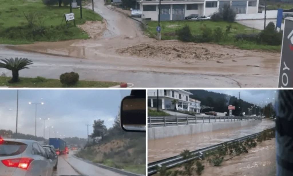 Κακοκαιρία στην Ηγουμενίτσα: Διακοπή κυκλοφορίας στον κόμβο Σελεύκειας λόγω πλημμύρας