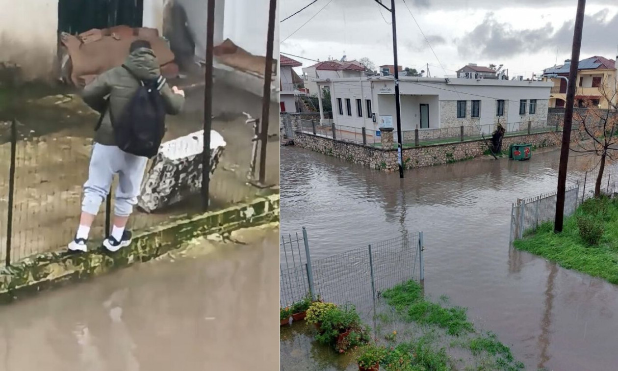 Μεσολόγγι: Πλημμύρισε ξανά το Νεοχώρι – Μαθητές γαντζώθηκαν από σύρματα για να γυρίσουν σπίτια τους