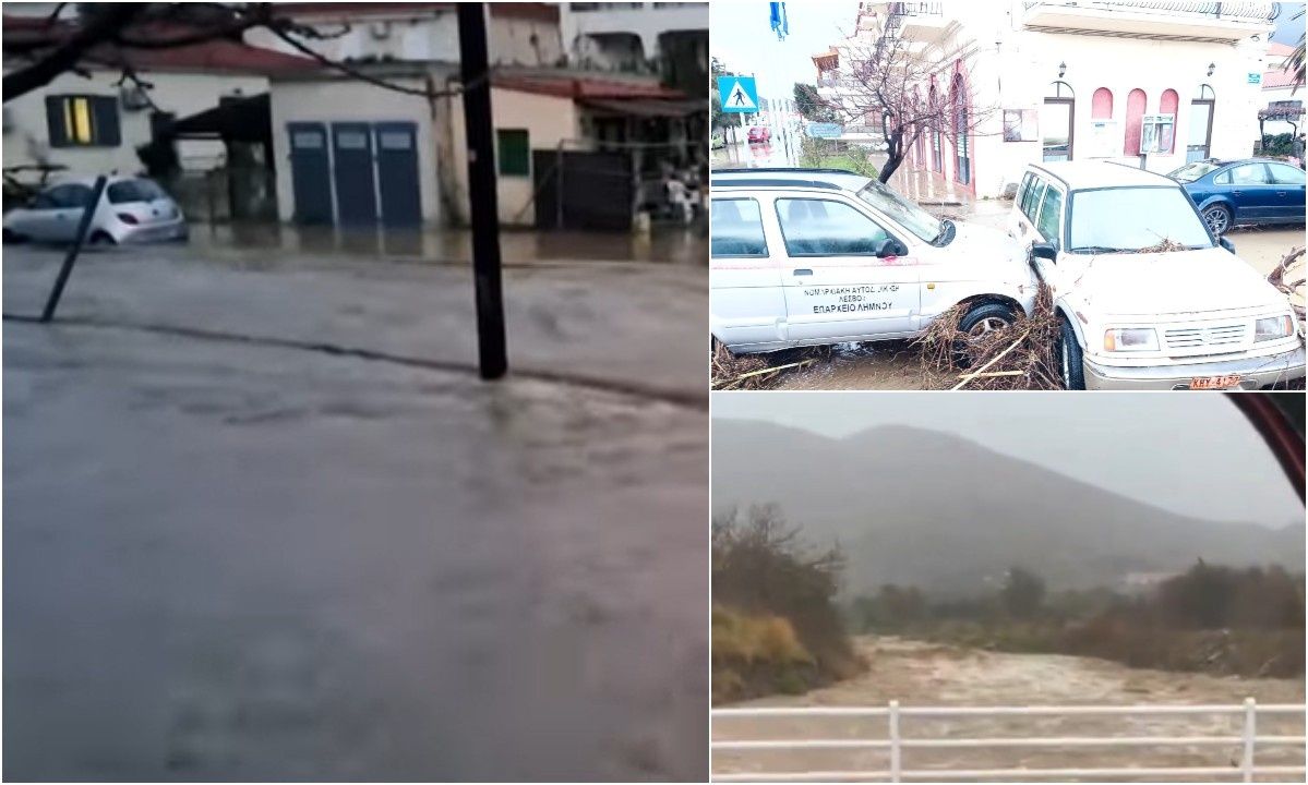 Λήμνος: Δρόμοι – «ποτάμια» και διακοπές κυκλοφορίας, ακατάλληλο το νερό στη Μύρινα