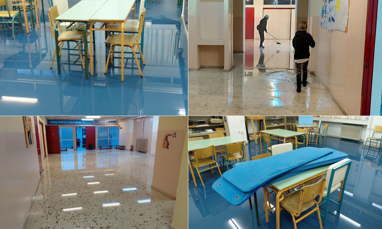 Βύρωνας: Πλημμύρισαν αίθουσες στο 5ο και το 11ο Δημοτικό – «Το Σαββατοκύριακο θα επιλυθεί το ζήτημα»
