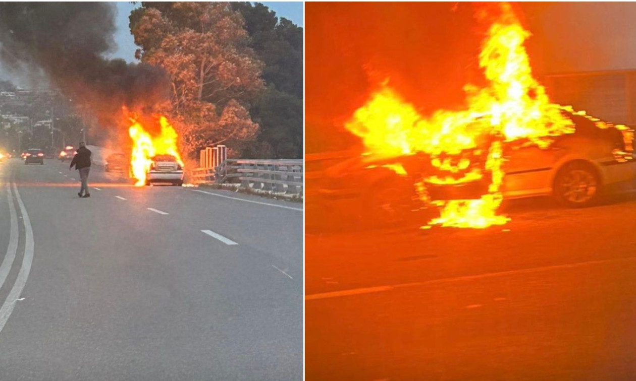 Αυτοκίνητο έπιασε φωτιά στην Αθηνών – Σουνίου
