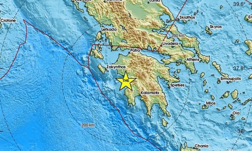 Σεισμός 4,1 Ρίχτερ κοντά στη Ζαχάρω Ηλείας