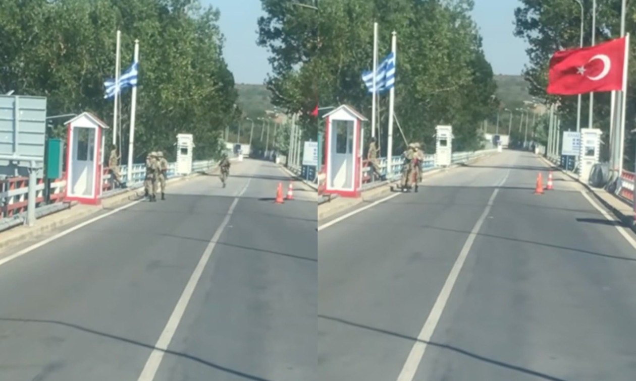 Έβρος: Viral η στιγμή που στρατιώτης ξεδιπλώνει την μπλεγμένη ελληνική σημαία