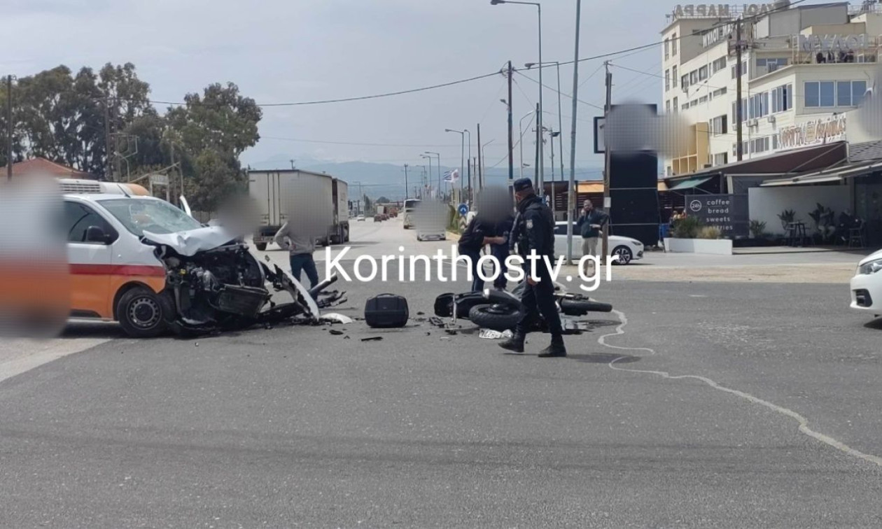 Σοβαρό τροχαίο στην ΕΟ Αθηνών-Κορίνθου: Ένας τραυματίας σε σύγκρουση φορτηγού με δίκυκλο