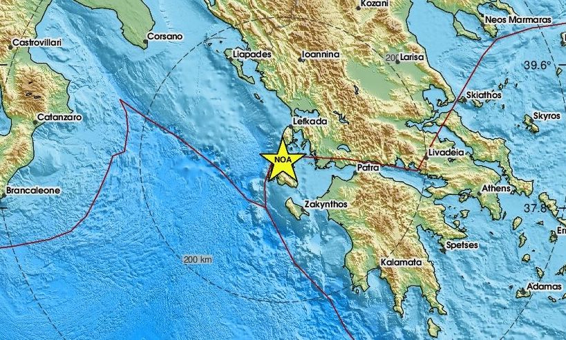 Σεισμός 3,6 Ρίχτερ στην Κεφαλονιά – Αισθητός σε πολλές περιοχές του νησιού