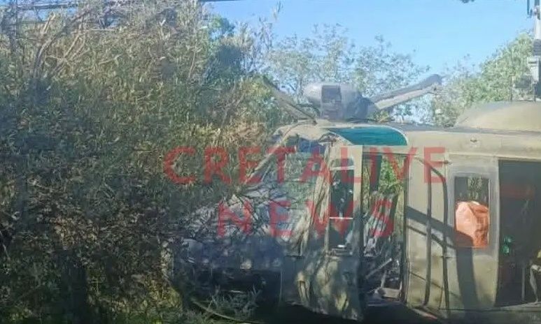 Ηράκλειο: Αναγκαστική προσγείωση ελικοπτέρου της Πολεμικής Αεροπορίας – «Έκατσε» πάνω σε ελιά