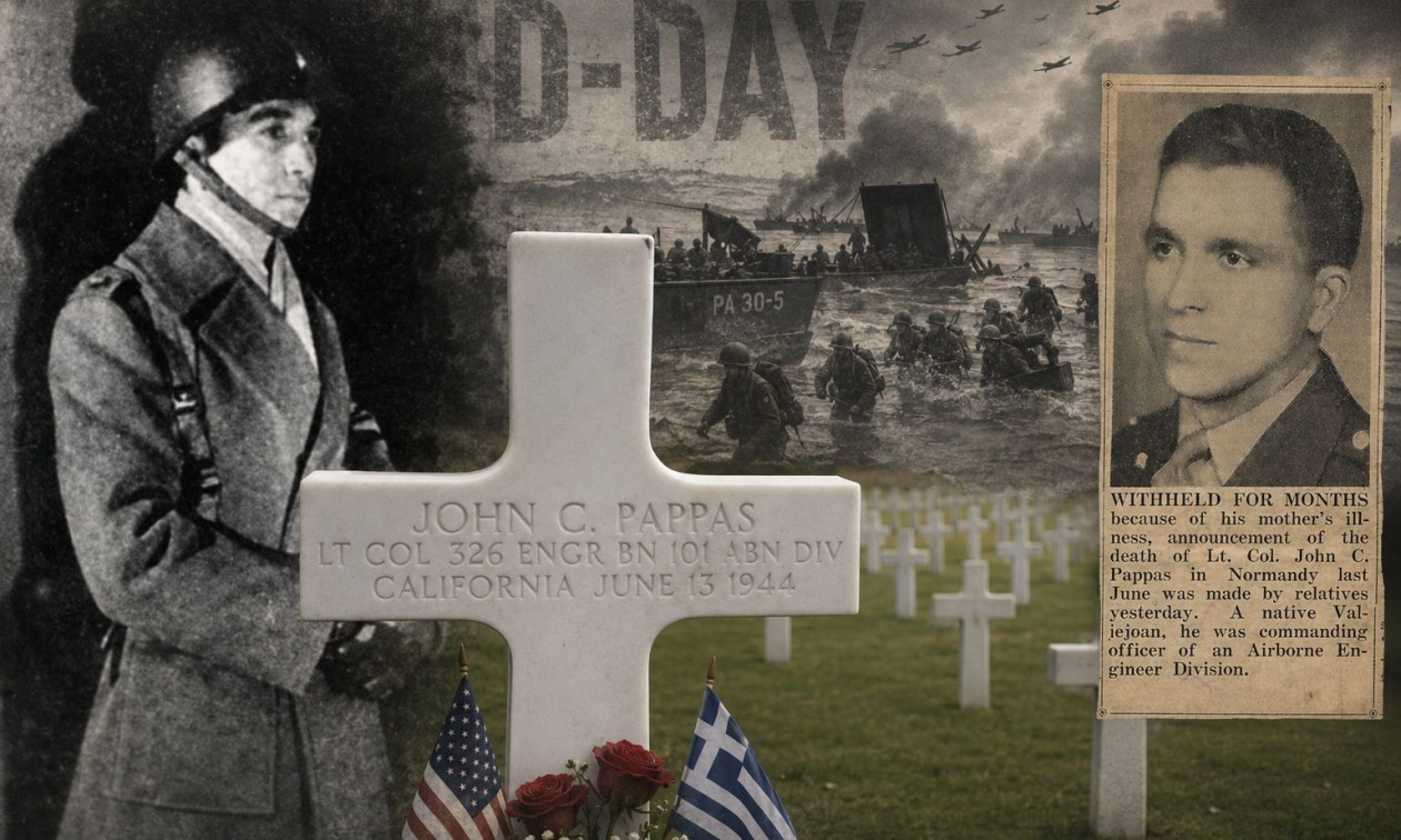John C. Pappas: Ο Έλληνας αξιωματικός που έπεσε στη Νορμανδία -D-DAY- και θάφτηκε στη γη των ηρώων