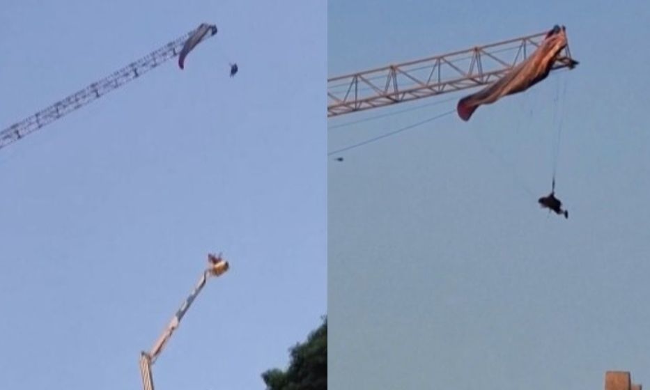 Δραματική διάσωση αλεξιπτωτιστή που αιωρούνταν για ώρες 60 μέτρα πάνω από το έδαφος – Βίντεο