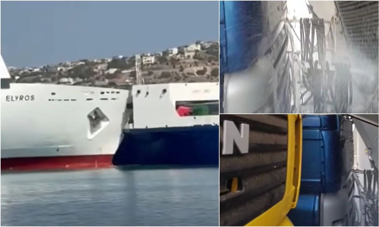 Σούδα: Νέο βίντεο λίγο μετά την επακούμβηση δύο πλοίων – Απόπλους για το «Ιωσήφ Κ» μετά το ατύχημα