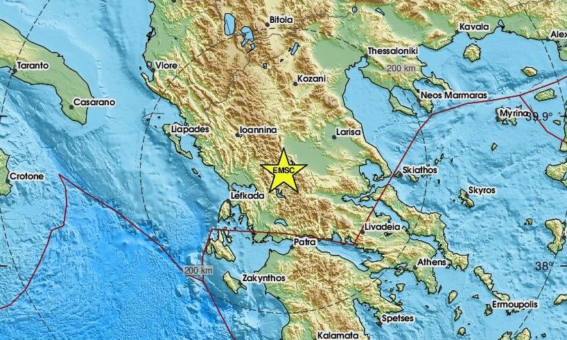 Σεισμός 3,4 Ρίχτερ σε περιοχή της Ευρυτανίας