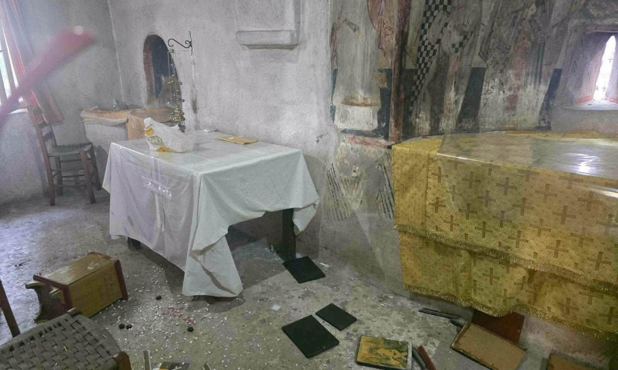 Άγνωστοι βανδάλισαν το εκκλησάκι της Μεταμόρφωσης του Σωτήρος – Σπασμένες εικόνες στην Αγία Τράπεζα