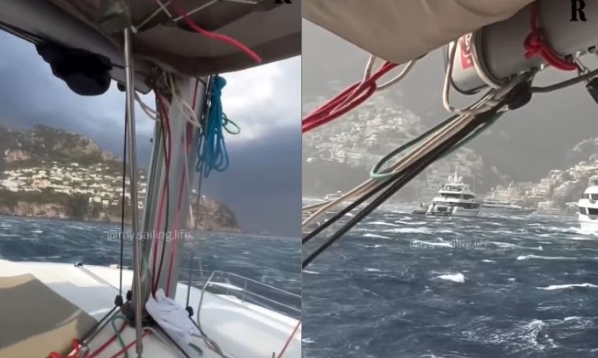 Ιταλία: Βίντεο δείχνει σκάφη να δίνουν μάχη με τα κύματα