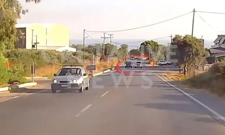 Ρέθυμνο: Επικίνδυνη προσπέραση στην επαρχιακή οδό Σπηλίου – Δείτε βίντεο