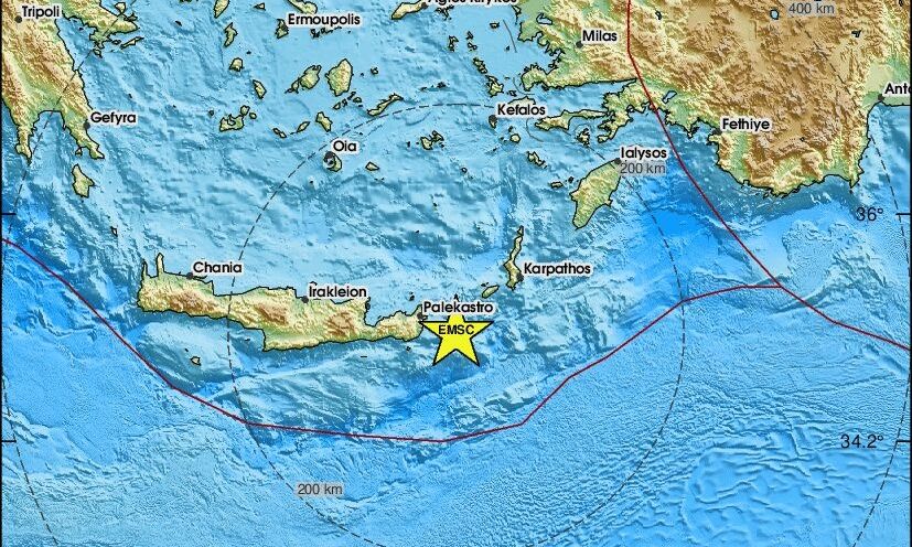 Σεισμός 3,4 Ρίχτερ ανατολίκά του Λασιθίου